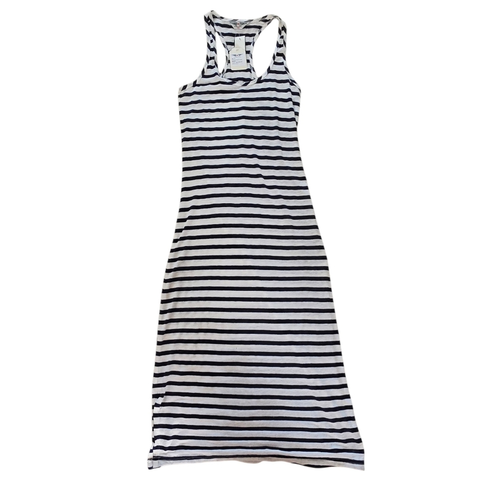 NWT Hard Tail Striped Summer Mid Calf Racer Pullover Dress